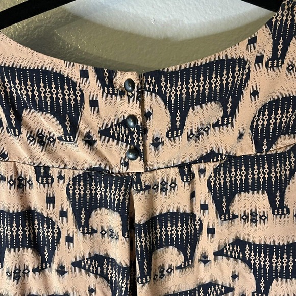 Anthropologie Maeve Zola Bear Print Shift Dress Pink & Black Animal Print Size 0 - Picture 10 of 12